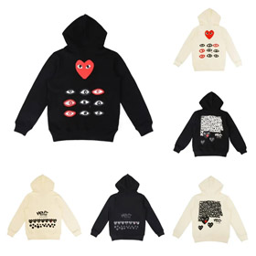 CDG Play Five Hearts Hooded Sweater Jacket Cardigan-4490
